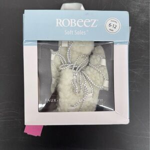 Robeez Soft Soles Baby Shoes - White and Gray